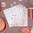MOVINPE Rose Gold Party Supplies Decorations for 16 Guests Tableware Bunting Curtain Tablecloth Plates Napkins Cups Straws Balloon for Girl Women Birthday Wedding Hen Party Anniversary