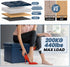 COSYLAND Storage Ottoman 17x13x13in Leather Ottoman Rectangle Footrest Footstool Folding Ottoman for Room Dorm Small Collapsible Bench Seat Organizer Entryway Furniture with Handles Lid Royal Blue