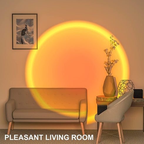 Sunset Lamp, Anivia 360 Degree Rotation Rainbow Projection Lamp, Retractable Night Light Projector Led Lamp, Adjustable Bracket Sunset Projection Lamp for Home Party Living Room Bedroom Decor- Sunset