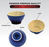 Small Stoneware Bowls Set, 4 Packs, Ice Cream Bowls, Dessert, Dip and Prep Bowls, 6 Ounces 170ml, Imperial Blue/Cream