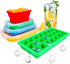 Collapsible Silicone Storage Set of 4 Plus Bonus Ice Tray - BPA Free, Microwave, Dishwasher And Freezer Safe