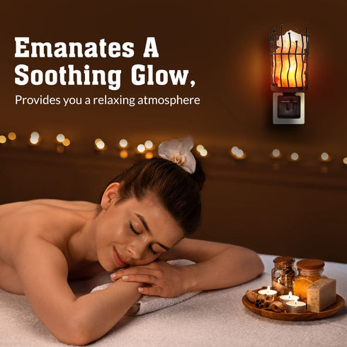 Himalyan Glow Himalayan Glow Natural Pillar Style Salt Lamp Night Light with Pink Salt Chunks | 360 Degree Rotatable Wall Plug,Nightlight Unique Lighting Ambiance