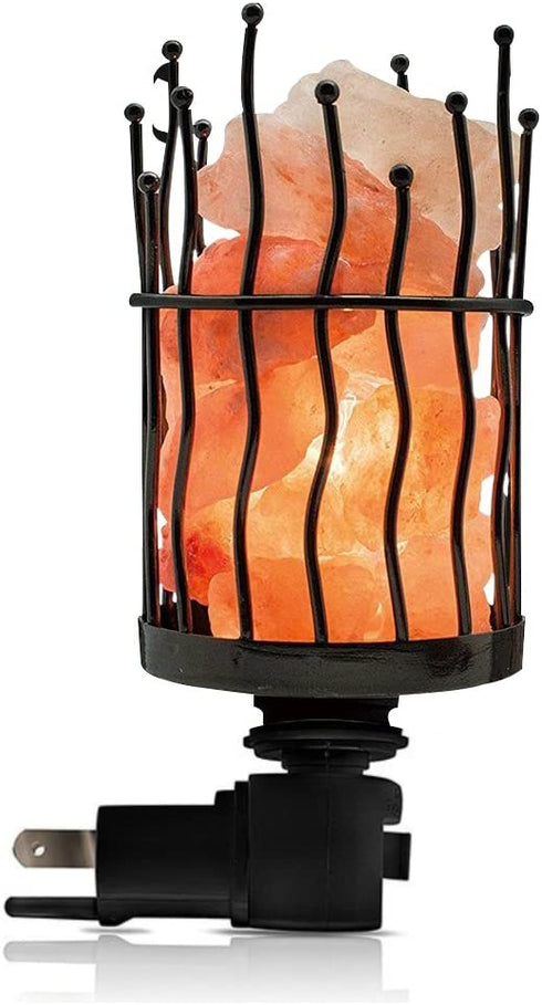 Himalyan Glow Himalayan Glow Natural Pillar Style Salt Lamp Night Light with Pink Salt Chunks | 360 Degree Rotatable Wall Plug,Nightlight Unique Lighting Ambiance