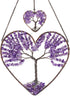 PESOENTH Amethyst Heart Tree of Life Dream Catcher Hanging Ornament Bohemian Purple Double Hearts Tree of Life Wall Art Window Car Hanging Decorations for Home Bedroom Decor