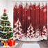 Red Christmas Shower Curtain White Xmas Snowflake Glitter Sparkle Tree Bath Curtain Merry Christmas Eve Home Bathroom Decor Waterproof Fabric Curtains 72x72 inch