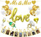 Wedding Decorations,Mr & Mrs Banner, Photo Banner and Set of 12+5 distinctive Balloons for Wedding/Anniversary/Engagement/Valentines Day Party