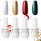 Gellen Christmas Gel Nail Polish Set - 4 Colors Forest Green, Flame Red, Sparkle Gold, Snow White, Popular Gel Nail Art Colors Home Manicure Kit, Color Nail Polish Kit