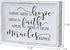 Parisloft Where There is Hope There is Faith Where There is Faith Miracles Happen Wood Wall Framed Sign, White Washed Wood Inspirational Wall Decor