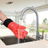 Loveuing Kitchen Oven Gloves - Silicone and Cotton Double-Layer Heat Resistant Oven Mitts/BBQ Gloves/Grill Gloves - Perfect for Baking and Grilling