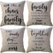 Set of 4 Home Quotes Throw Pillow Farmhouse Decorative Cushion Cover 18 x 18 Inch Rustic Family Words Country Decor Pillowcases for Sofa/Couch/Porch