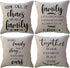 Set of 4 Home Quotes Throw Pillow Farmhouse Decorative Cushion Cover 18 x 18 Inch Rustic Family Words Country Decor Pillowcases for Sofa/Couch/Porch
