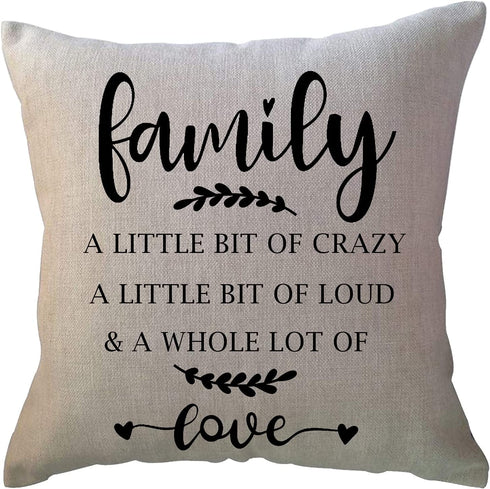 Set of 4 Home Quotes Throw Pillow Farmhouse Decorative Cushion Cover 18 x 18 Inch Rustic Family Words Country Decor Pillowcases for Sofa/Couch/Porch