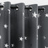 Anjee Kids Blackout Curtains for Bedroom Nursery 2 Panels Space Grey Stars Window Drapess 84 Inch Long Silver Foil Printed Thermal Insulated Living Room Darkening Playhouses, Space Gray 52x84 Inches