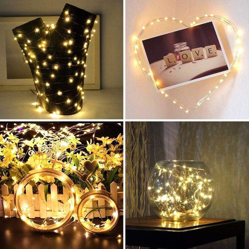 ZNYCYE 10 Pack Fairy Lights with Timer,10ft 30 LED String Lights 7 Modes Fairy Lights Battery Operated Waterproof for DIY Wedding Party Bedroom Mason Jars Christmas Decorations (Warm White)