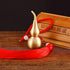PAKUNDAS Feng Shui Brass Wu Lou Golden Gourd with Red Luck Strip Treasure Pendant for Bedroom,Car Hanging Ornaments,Fortune Protection,Hu Lu Bring Good Luck Safty Success,2.75inch Tall,100% Brass