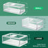 Set of 3 Fruit Vegetable Storage Container Refriger Organizer Food Bin Stackable Durable Pantry w Drawers,Pull-out Design Cabinet Containers w/ Lid Ventilation for Keeping Fruit Vegetable Fresh