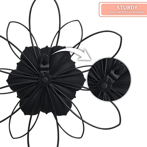 Decointo Pink Metal Flowers Wall Decor 13"Rustic Modern Floral Sculpture,Metal wall Decoration for Bathroom,Bedroom, Living Room, Kitchen, Indoor Metal Wall Art