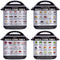 4 Pack Magnetic Cheat Sheet Compatible with Instant Pot Electric Pressure Cooker Accessories Food Images Magnet Cooking Times Quick Reference Guide for 60 Common Prep Functions