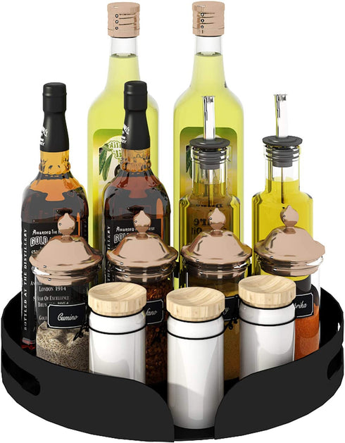 CASUN 11.4 Inch Lazy Susan Turntable,Rotating Spice Rack Storage Tray for Spice Sorting, Spice Rack Organizer for Kitchen Cabinet (Single Tier)
