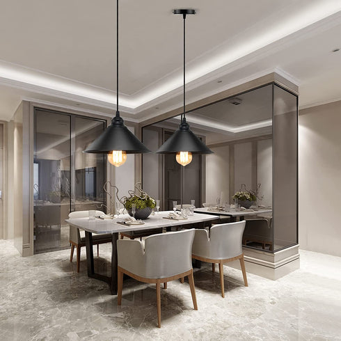 Pendant Light Fixtures 2pack, Industrial Hanging Light, Farmhouse Pendant Light, E26 Base Vintage Hanging Lamp, Bar Lights, Pendant Lighting for Kitchen Island Hallway Restaurant