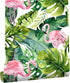 HaokHome 93013 Watercolor Flamingo Tropical Peel and Stick Wallpaper Removable Green/Pink Vinyl Self Adhesive Shelf Liner 17.7in x 9.8ft