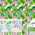 HaokHome 93013 Watercolor Flamingo Tropical Peel and Stick Wallpaper Removable Green/Pink Vinyl Self Adhesive Shelf Liner 17.7in x 9.8ft