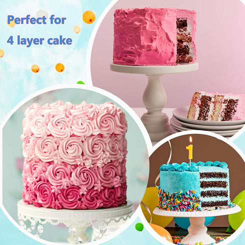 8 Inch Cake Pan Set of 4, E-far Stainless Steel Round Layer Cake Baking Pans, Non-Toxic & Healthy, Mirror Finish & Dishwasher Safe