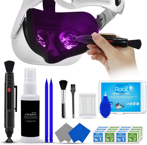 VR Headset Cleaning Kit, VR Lens Cleaner, Lens Pen Cleaner Kit for Oculus Quest 2/Hololens 2/Xbox/PS4/Wii, Cleaning kit for Camera Game Controller VR Accessories, Phone Cleaning Kit, AR Cleaner