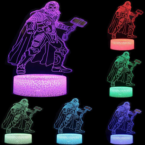 SNOMYRS LED Superhero Night Light 3D with Remote Control and Smart Touch 16 Color Changing Decoration Light Boy Gift