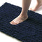 TEESHLY Luxury Chenille Bath Rug for Bathroom - Extra Soft Absorbent Thick Shaggy Bath Mat, Non Slip Machine Washable Plush Carpet Floor Mat for Tub, Shower, and Room (Navy, 32" x 20")