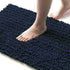 TEESHLY Luxury Chenille Bath Rug for Bathroom - Extra Soft Absorbent Thick Shaggy Bath Mat, Non Slip Machine Washable Plush Carpet Floor Mat for Tub, Shower, and Room (Navy, 32" x 20")