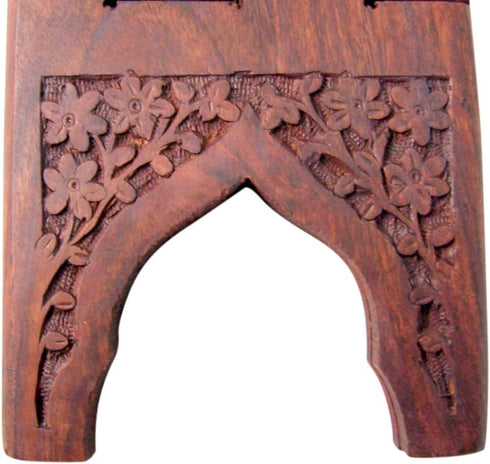 Carved Rosewood Bible Hymnal or Missal Display Stand, 10 Inch