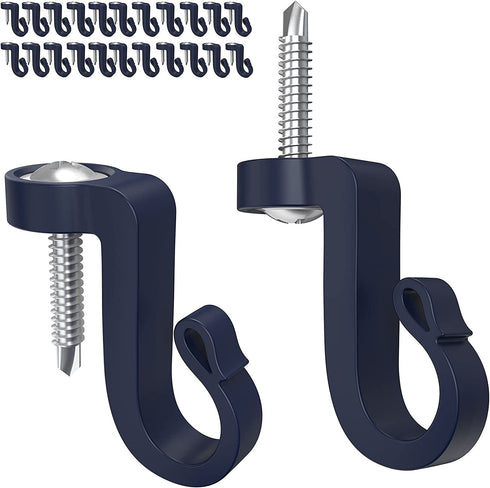 (24-Pack- Hooks)Q-Hanger Hooks ,Screw in Hook, for Oudoor New Year Party,Easy Release Wire,Light Hooks, String Light Hooks.