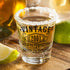 2pk Vintage 2001 Printed 2oz Shot Glasses - 21st Birthday Aged to Perfection - 21 years old gifts