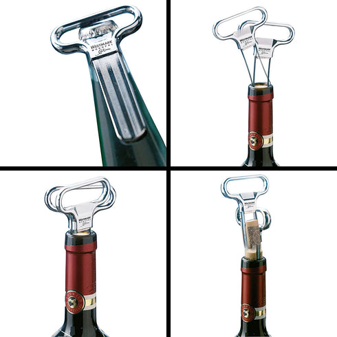 Monopol Westmark Germany Steel Two-Prong Cork Puller with Cover (Silver Satin)