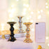 Nuptio Silver Pillar Candle Holders, Wedding Centerpieces Metal Candle Holder for 2 inches Candles Stand Decoration Ideal for Weddings Special Events Parties Living Room, 4 Pcs