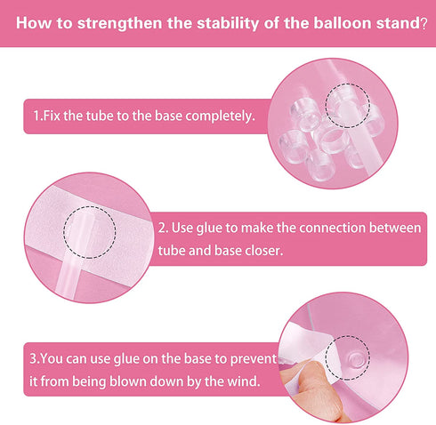 RUBFAC 7 Sets of Balloon Stand Kits, Reusable Clear Balloon Stand Holder for Table, Including Glue, Tie Tool, Flower Clips, Table Balloon Stand Suitable for Birthday Wedding Party Decorations