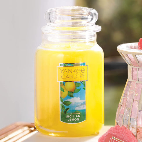 Yankee Candle Sicillian Lemon Scented Premium Paraffin Grade Candle Wax with up to 150 Hour Burn Time, Large Jar