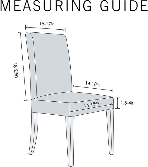 Pack of 4 - Dinning Room Chair Slipcover Polyester Spandex Jacquard Fabric Stretchable Home Motel Resort Rentals and Commercial use, Fits Back of Chair 15 to 17 inch Wide, Chocolate Color