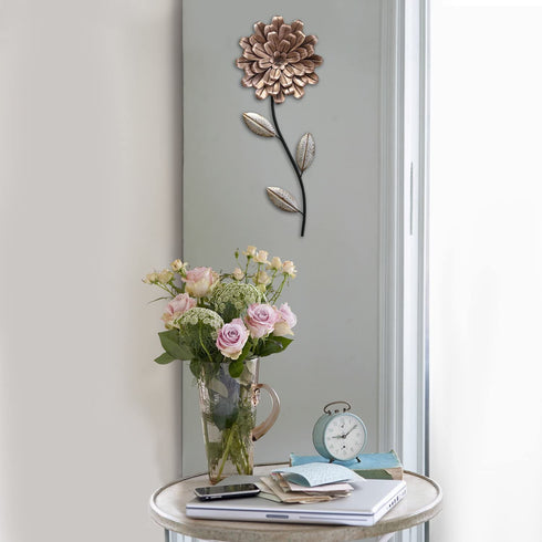 Stratton Home Décor S11554 Romantic Flower Stem Wall Décor, 8.66 W X 0.98 D X 21.46 H, Gold