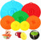 7 Pack€‘Silicone Lids, Microwave Splatter Cover, 5 Sizes Reusable Heat Resistant Food Suction Lids fits Cups, Bowls, Plates, Pots, Pans, Skillets, Stove Top, Oven, Fridge, BPA Free
