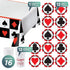 Casino Night Party Pack - Plastic Beverage Cups, Drink Coasters, and Table Cover Set (Serves 12)