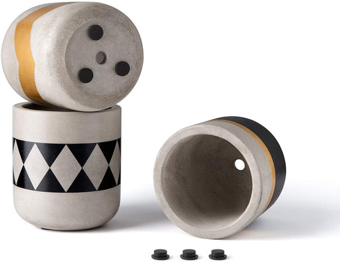 Mkono Cement Succulent Planter Set of 3 Concrete Plant Pots Modern Flower Pots Indoor for Cactus Herb or Small Plants Home Decor Gift Idea (Plants NOT Included), 4"