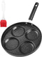 NINGVIHE Egg Pan,Non Stick Frying Pan,Skillet Pans for Cooking,Multi Egg Cooker Pan for Breakfast,Safe Non-stick Coating(Round), Black (01)