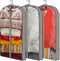 40" Garment Bags, Clear Moth Proof Suits Covers with 4" Gussetes, for Hanging Clothes Closet Storage Travel, Plastic Protector for Coat, Jacket, Sweater, Shirts, 3 Packs