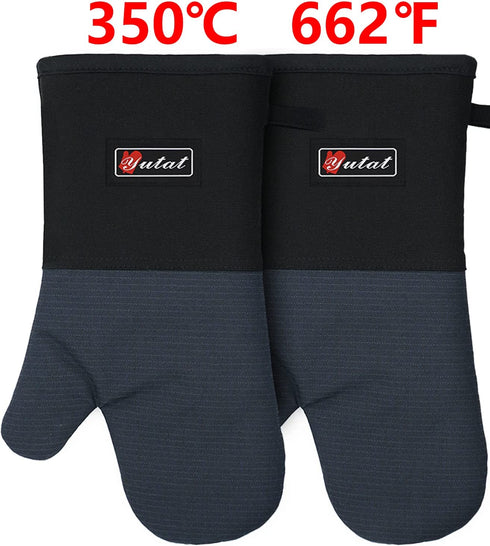 Oven Mitts, Cook Mittens 662„‰/350„ƒ Heat Resistant Aramid Mitts with Quilted Liner Professionally Protect Your Hand During Baking Doing BBQ or Carry Hot Pot, 1 Pair