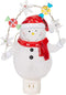 Snowman With Decorative Garland LED 7.75 Inch Acrylic Swivel Plug Bubble Night Light