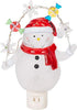 Snowman With Decorative Garland LED 7.75 Inch Acrylic Swivel Plug Bubble Night Light