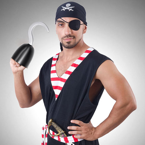 Haconba 12 Pieces Pirate Hooks Captain Hook Plastic Hand Hook for Halloween Decoration Pirate Theme Party Costume Accessory Cosplay Party Supplies