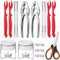 Hiware Seafood Tools Set - Crab Lobster Crackers and Picks Tools Service for 2, Includes Crab Leg Crackers, Seafood Scissors, Butter Warmers, Lobster Shellers, Crab Forks and Tealight Candles